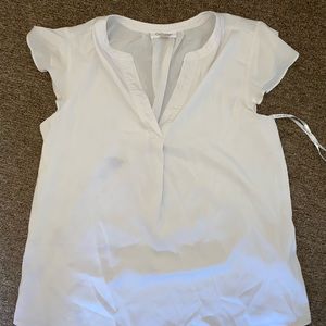 women’s size medium calvin klein white short sleeve blouse